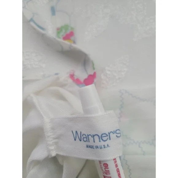 Vtg Warner's Nylon Large Floral Peignoir Set SEMI SHEER SZ 36